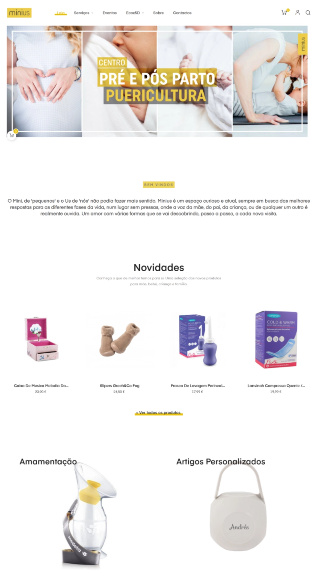 minius e-commerce store printscreen